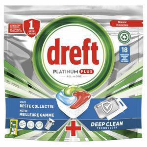 Dreft Platinum Plus All in One Vaatwastabletten 18stuks