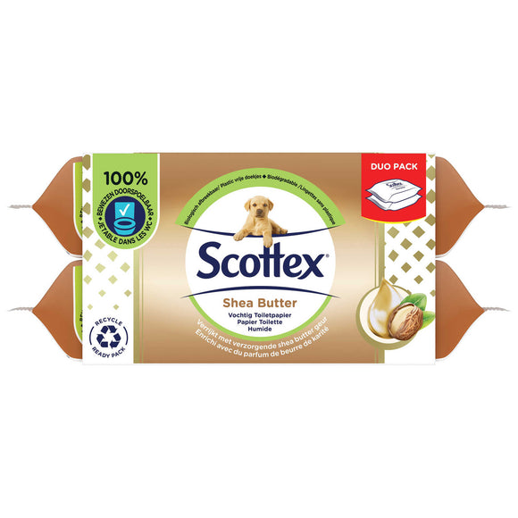 Scottex vochtig toiletpapier Shea Butter duo pack 2x42 stuks